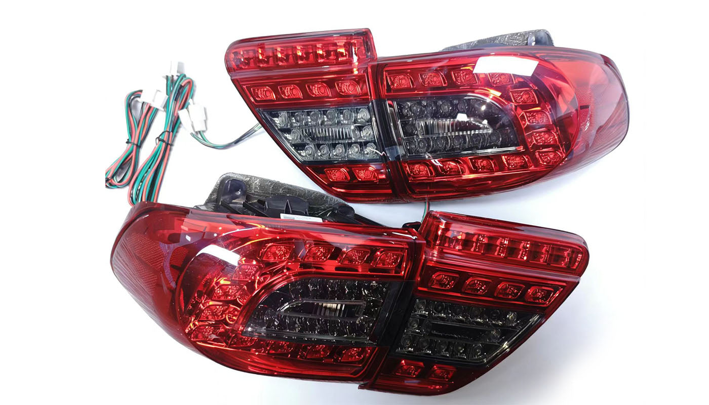 LED taillight assemblies for 2011-2013 Toyota Corolla - driver's and passenger's side rear brake lights and turn signals, tinted lenses, plug and play, one pair