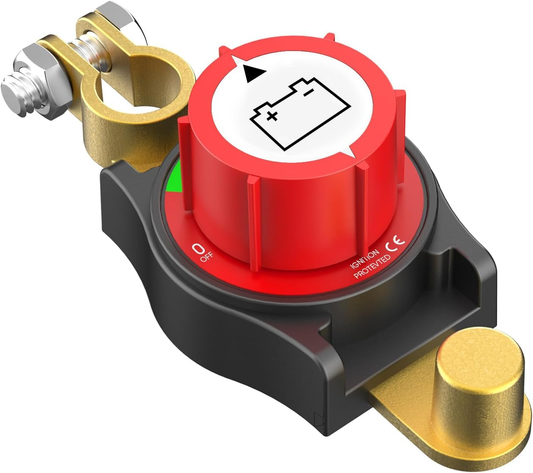Top Post Battery Disconnect Switch 12v, Battery Kill Switch Negative On/Off 12-48V Top Post Battery Switch Heavy-Duty Battery Disconnect Switch for Cars, Vehicles, RVs, and Boats