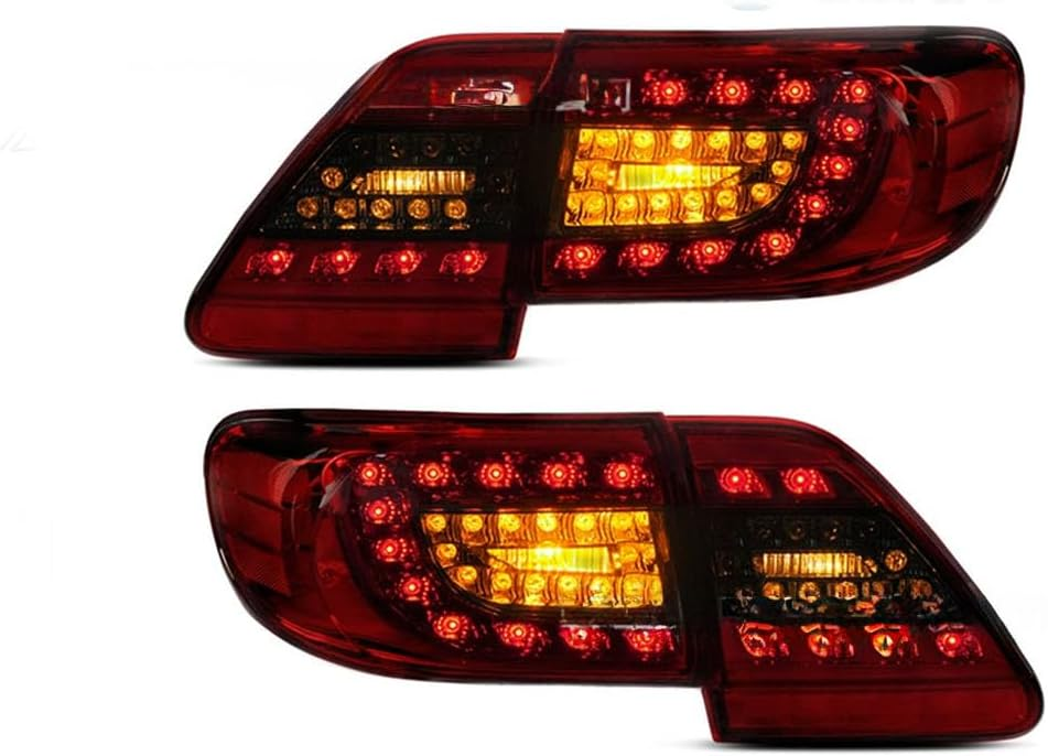 LED taillight assemblies for 2011-2013 Toyota Corolla - driver's and passenger's side rear brake lights and turn signals, tinted lenses, plug and play, one pair